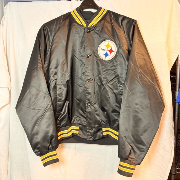 Vintage Other - Vintage Pittsburgh Steelers NFL Chalk Line Satin Bomber Jacket